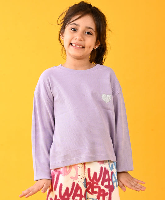 PURPLE HEART LONG SLEEVES T-SHIRT - PURPLE