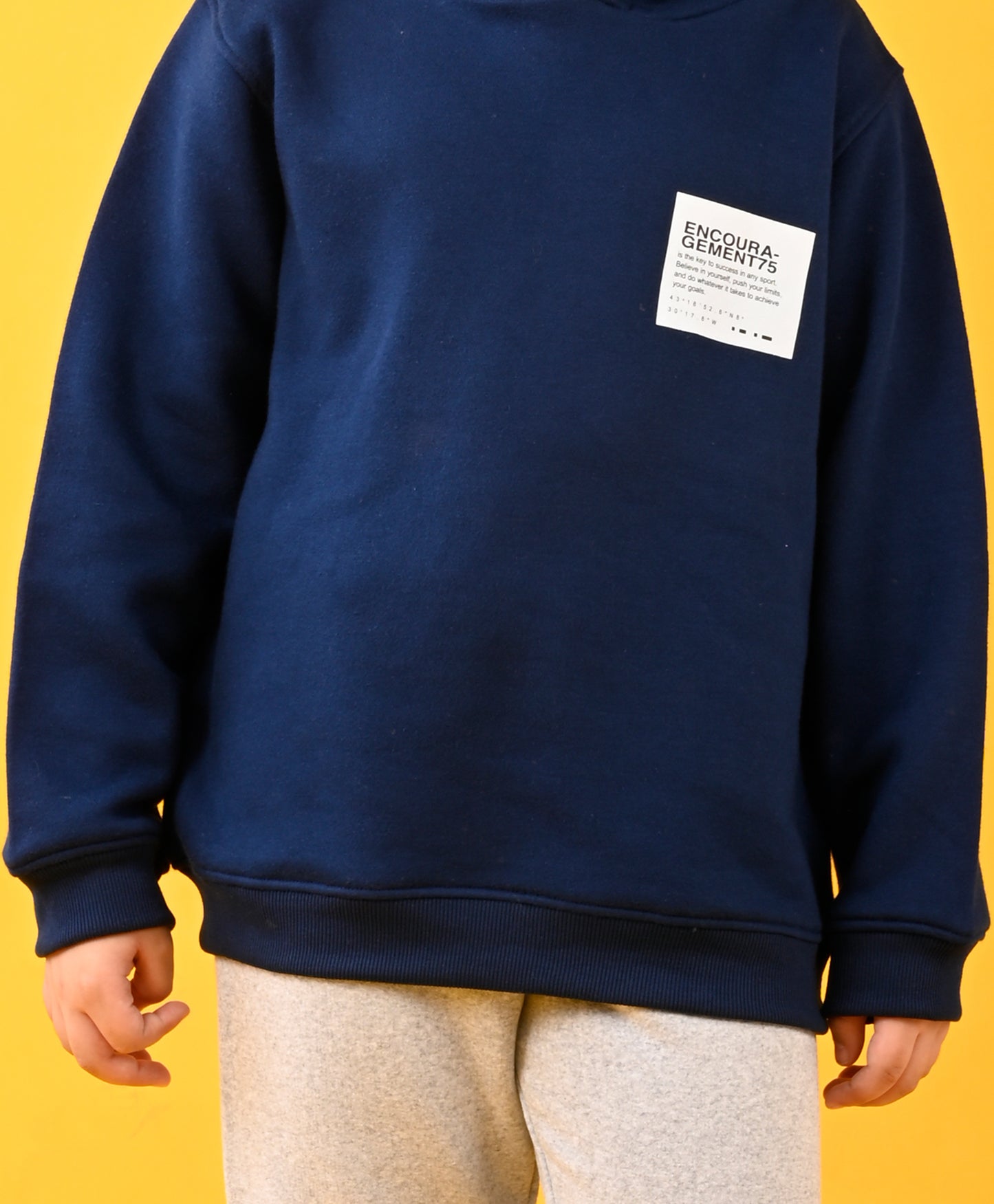 ENCOURAGMENT FUN NAVY FLEECE HOODIE AND WARM FLEECE GREY MELANGE JOGGER SET - NAVY/GREY