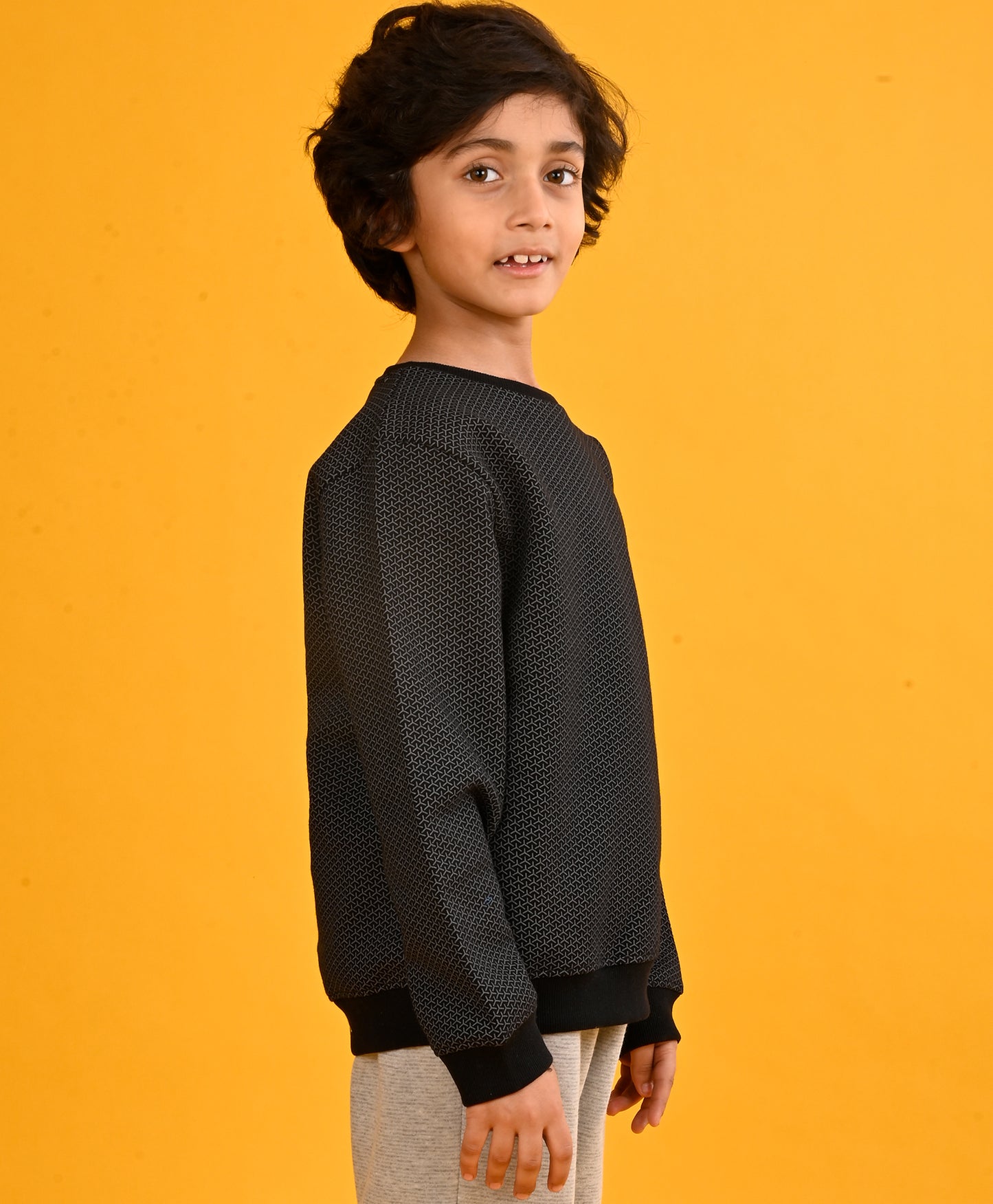 DRONE PRINT BLACK BOYS SWEATSHIRT-BLACK