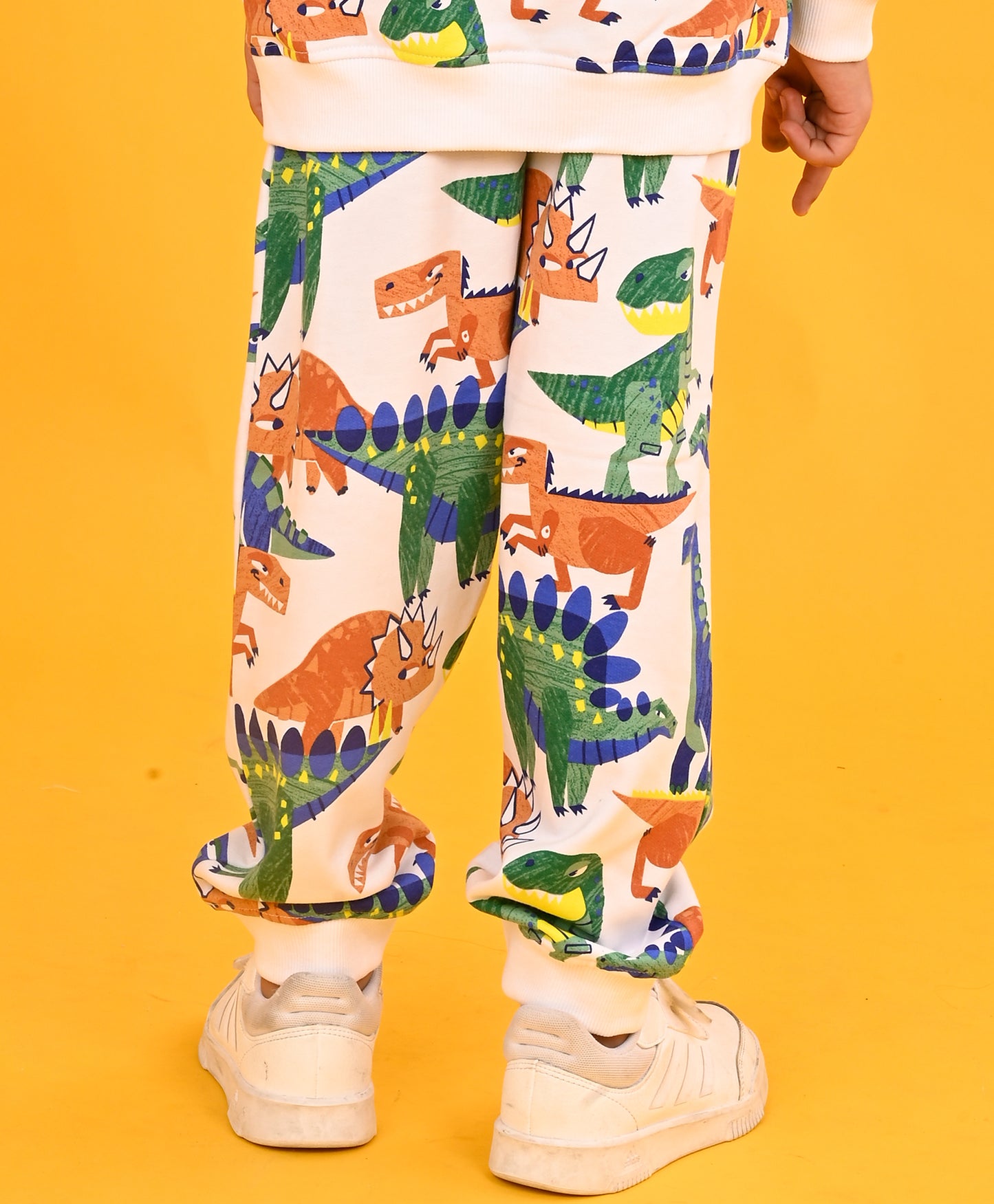 TRI DINOSAUR FLEECE BOYS JOGGER - WHITE