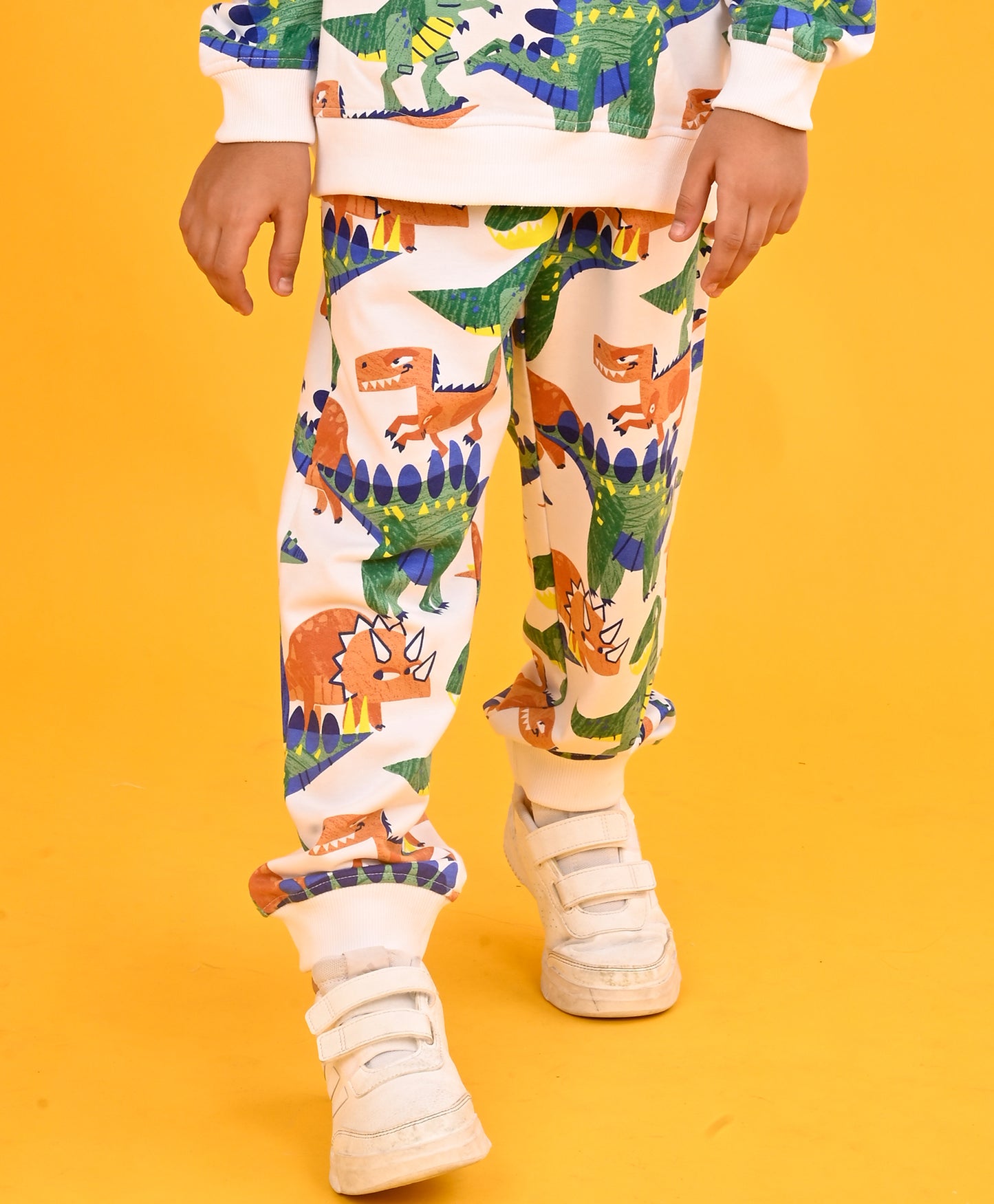 TRI DINOSAUR FLEECE BOYS JOGGER - WHITE