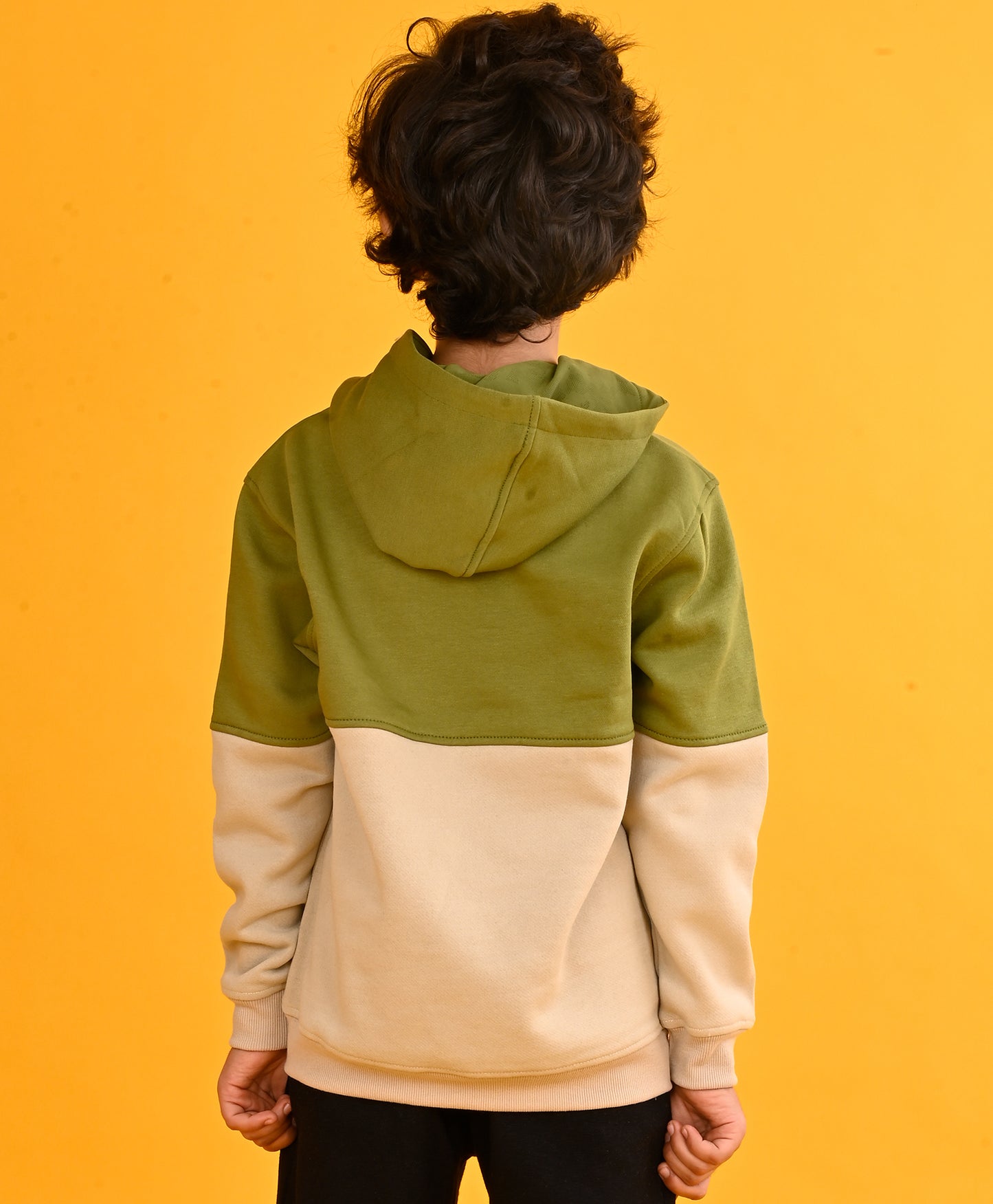 BEIGE LIGHT OLIVE CUT N SEW HOODIE -BEIGE