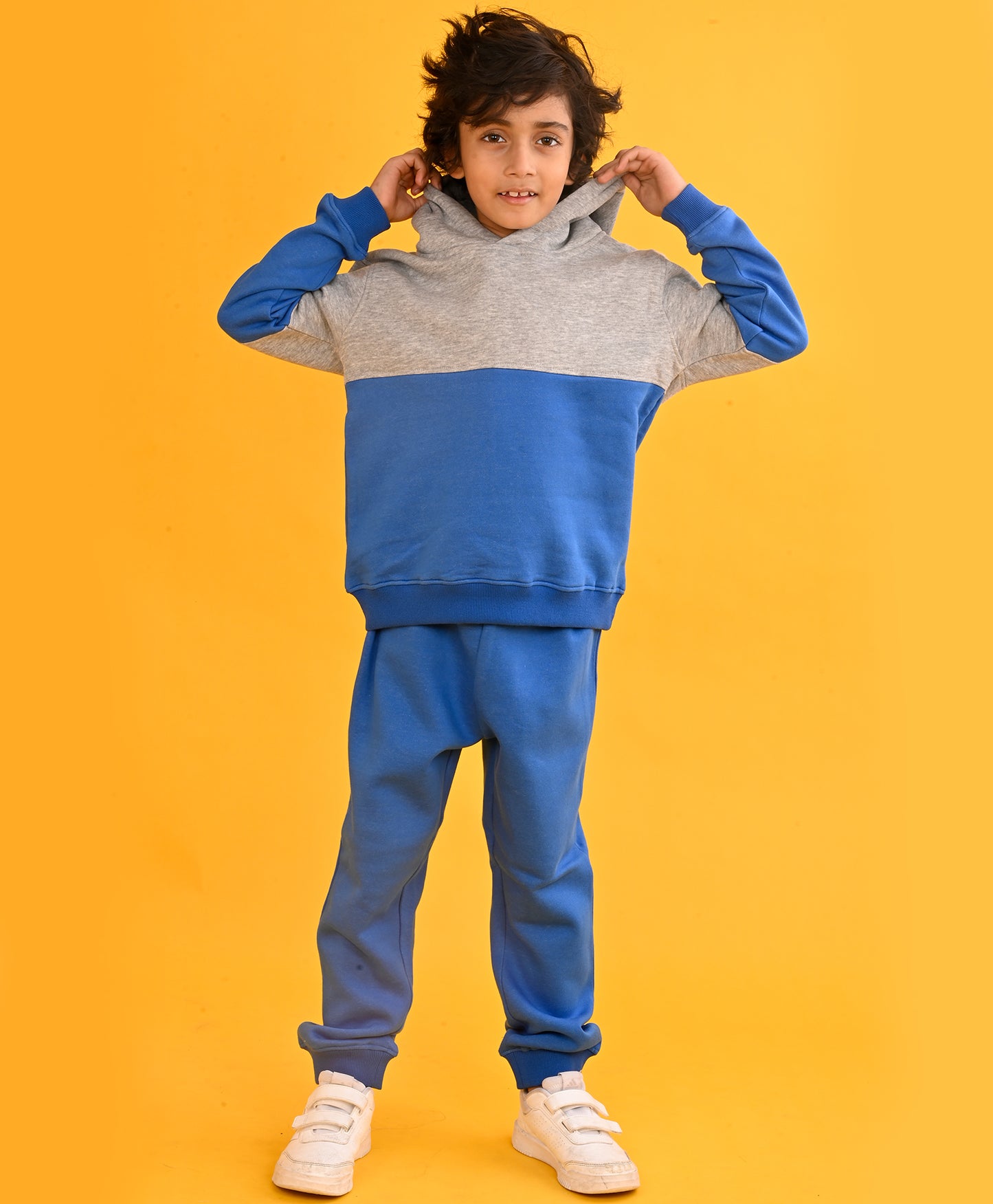 ROYAL GREY CUT N SEW BOYS HOODIE JOGGER SET - ROYAL GREY