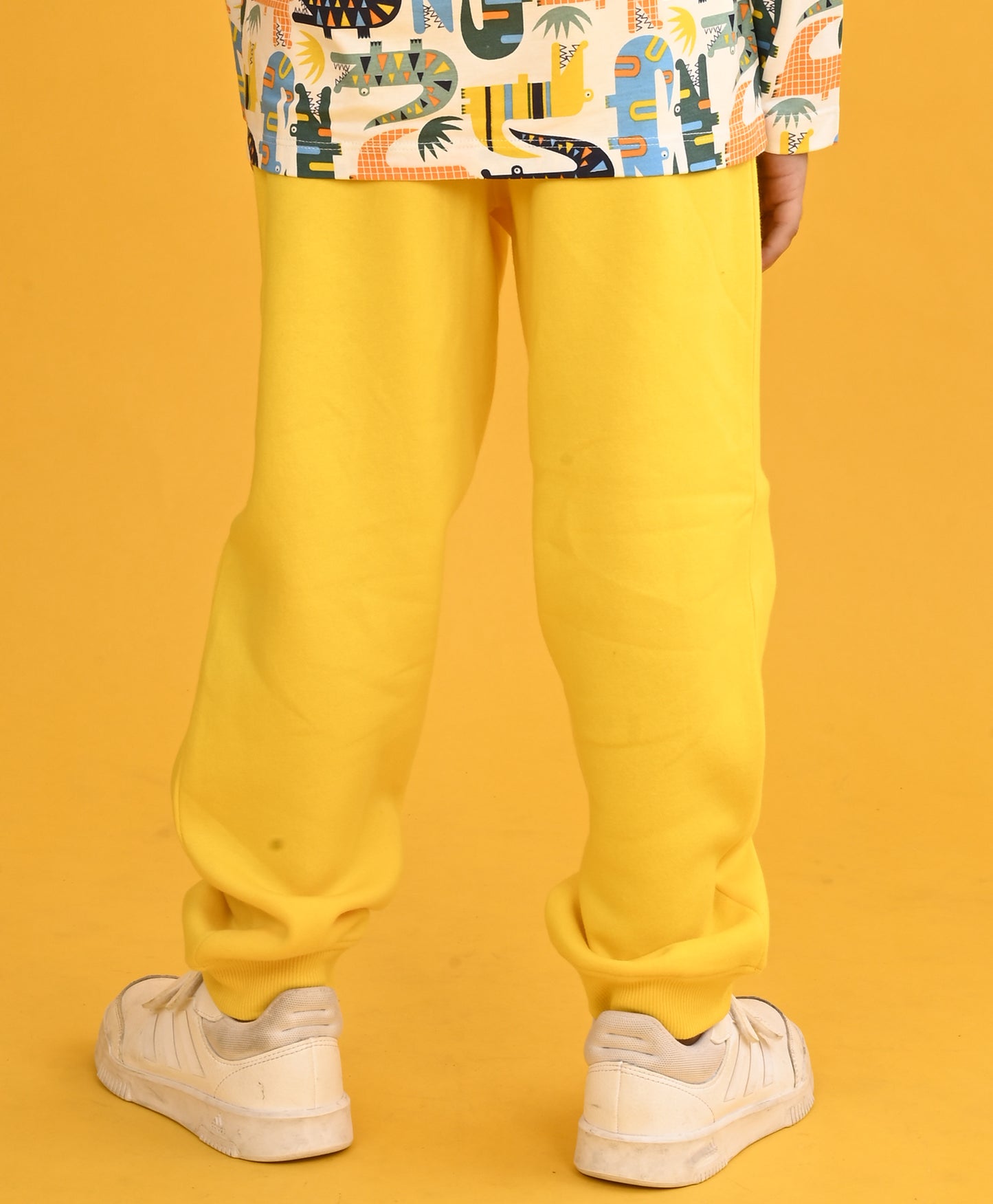 YELLOW FLEECE PLAIN BOYS JOGGER - YELLOW