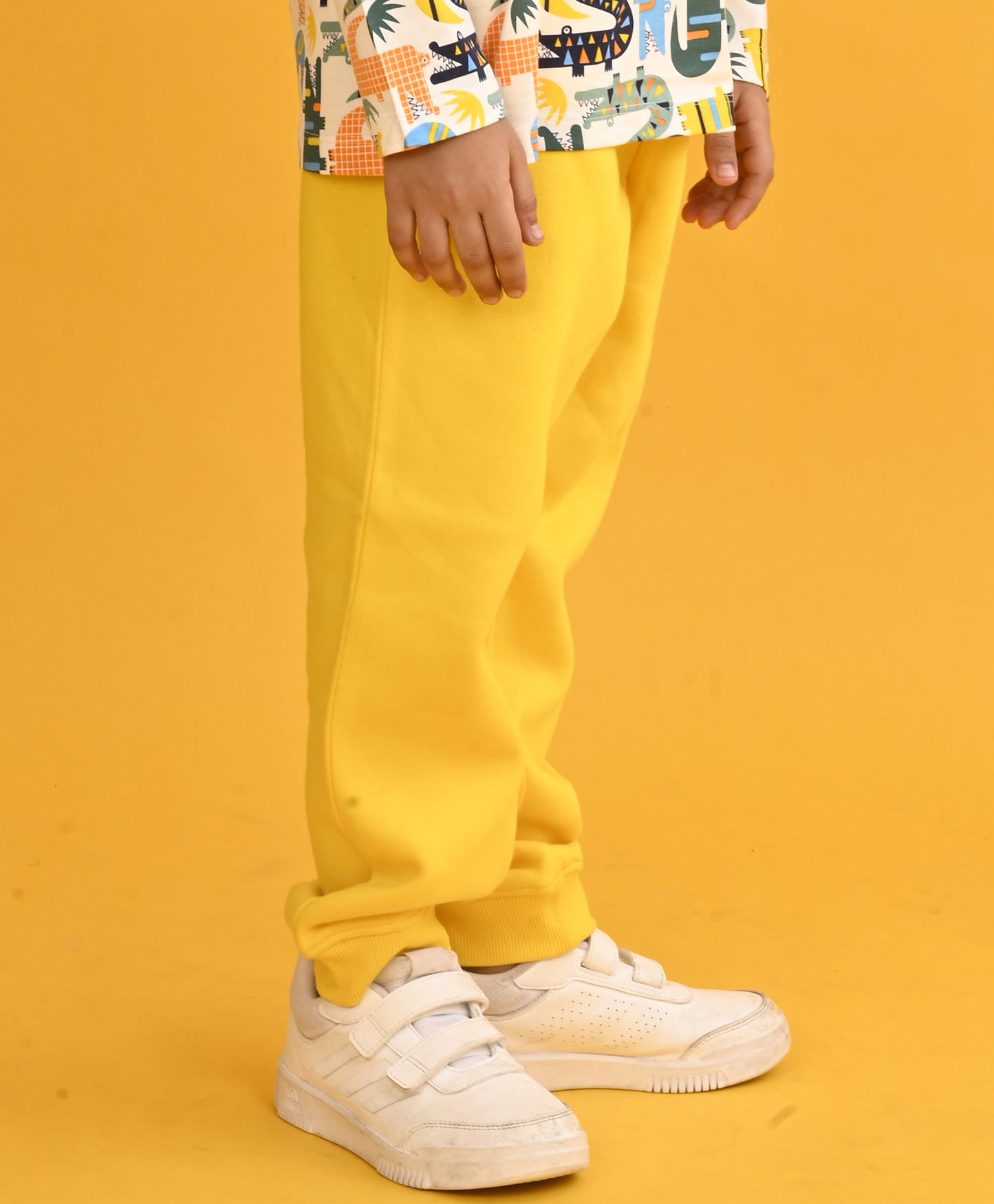 YELLOW FLEECE PLAIN BOYS JOGGER - YELLOW