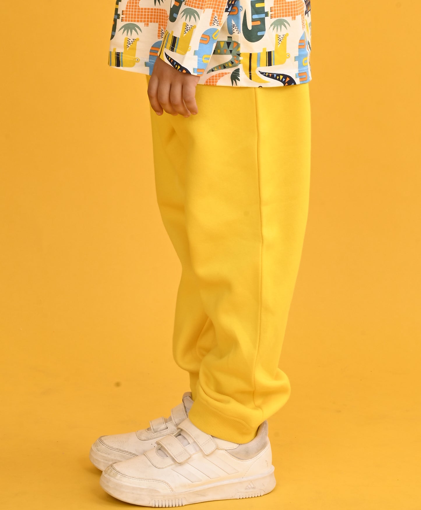 YELLOW FLEECE PLAIN BOYS JOGGER - YELLOW