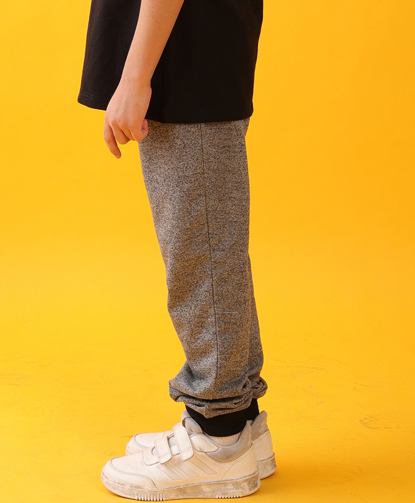 SUMMER BLACK MELANGE TERRY BOYS JOGGER - BLACK