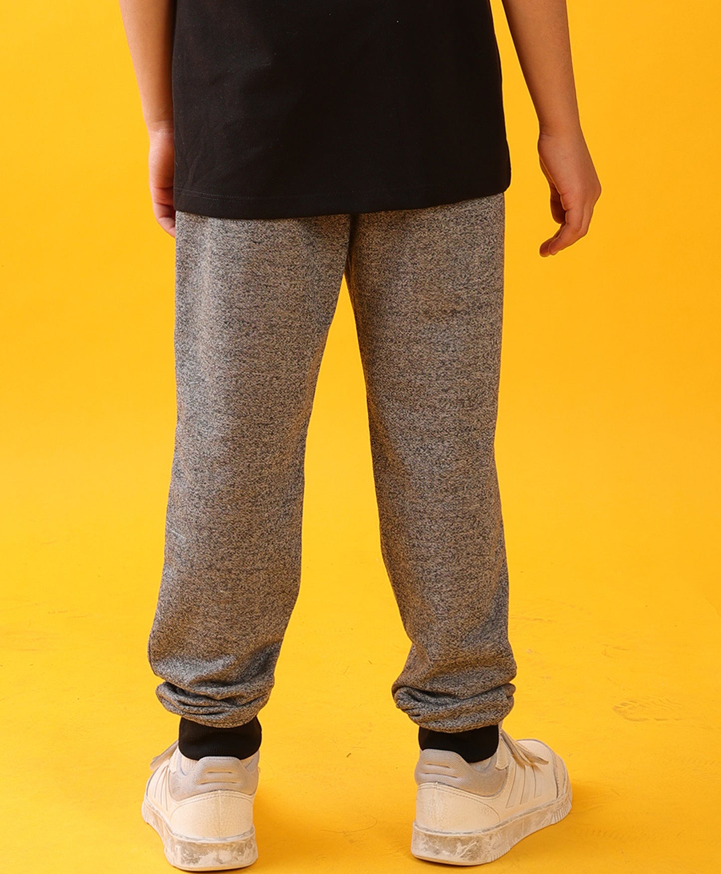 SUMMER BLACK MELANGE TERRY BOYS JOGGER - BLACK