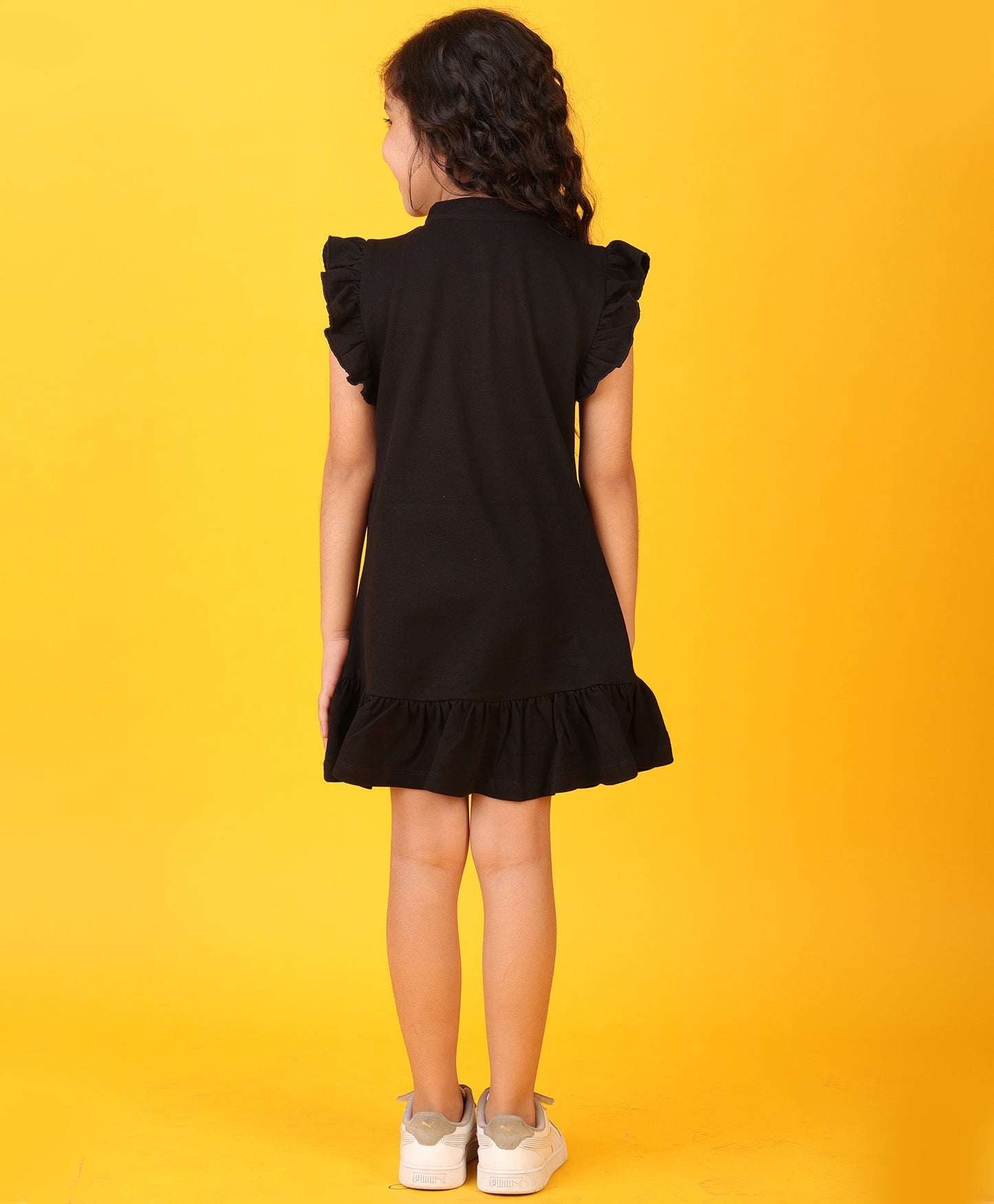 BLACK SILVER HEART SUMMER DRESS - BLACK