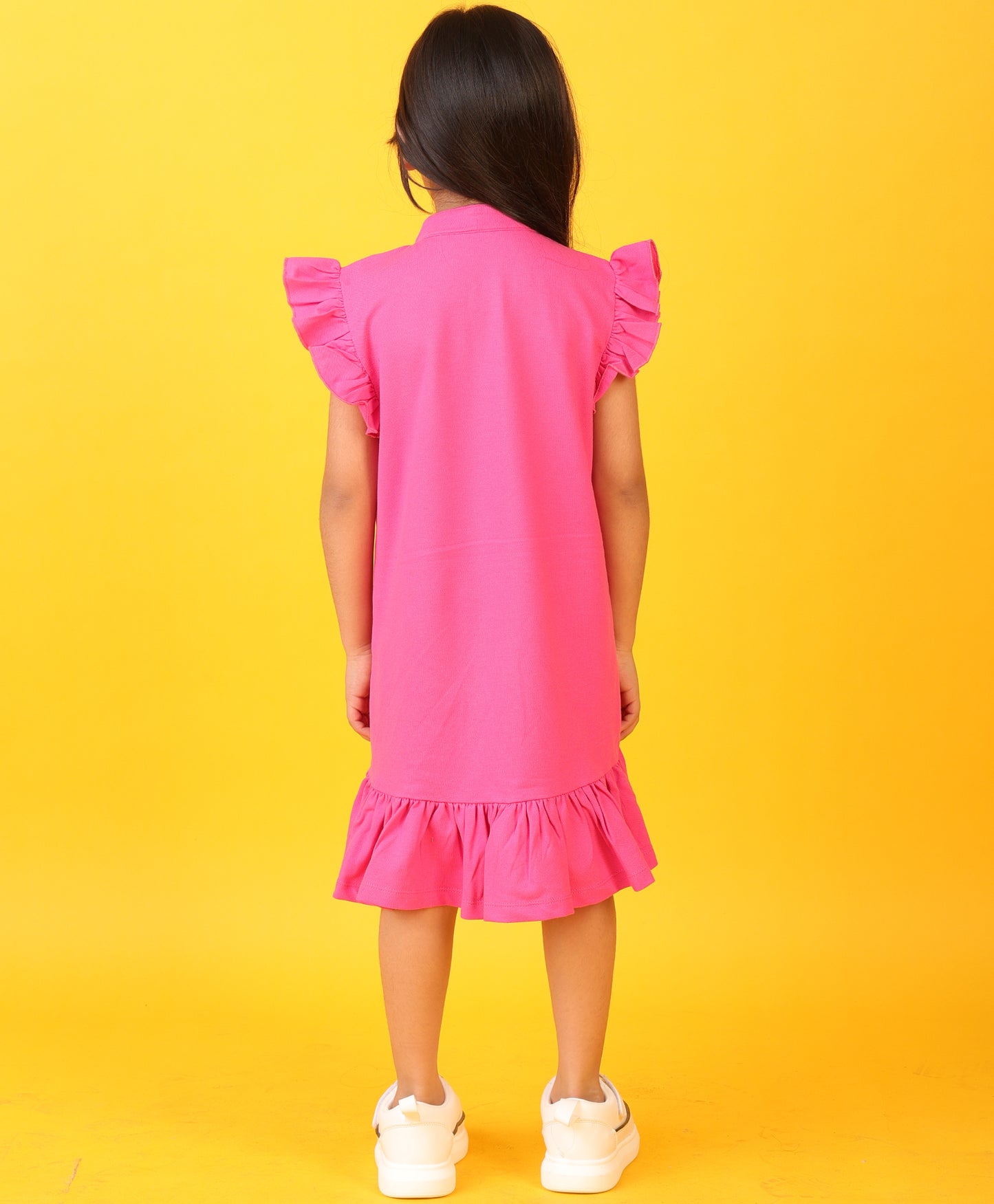 BRIGHT PINK SILVER HEART SUMMER DRESS - PINK