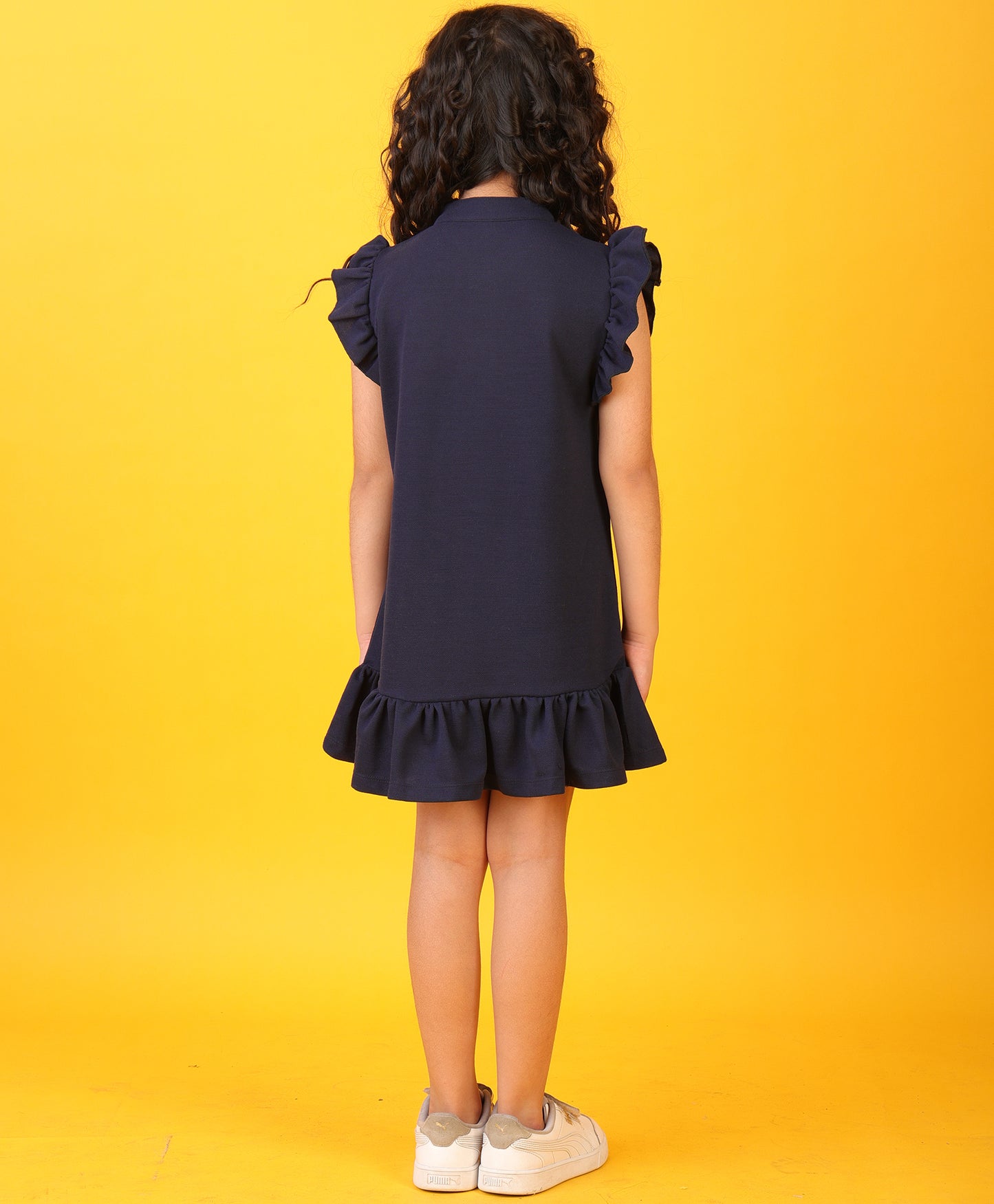 NAVY SILVER HEART SUMMER DRESS - NAVY