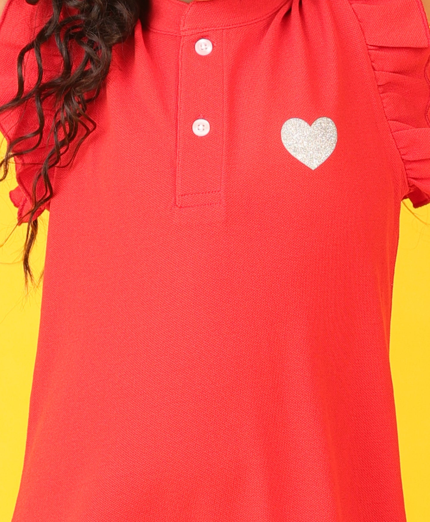 ORANGE SILVER HEART SUMMER DRESS - ORANGE