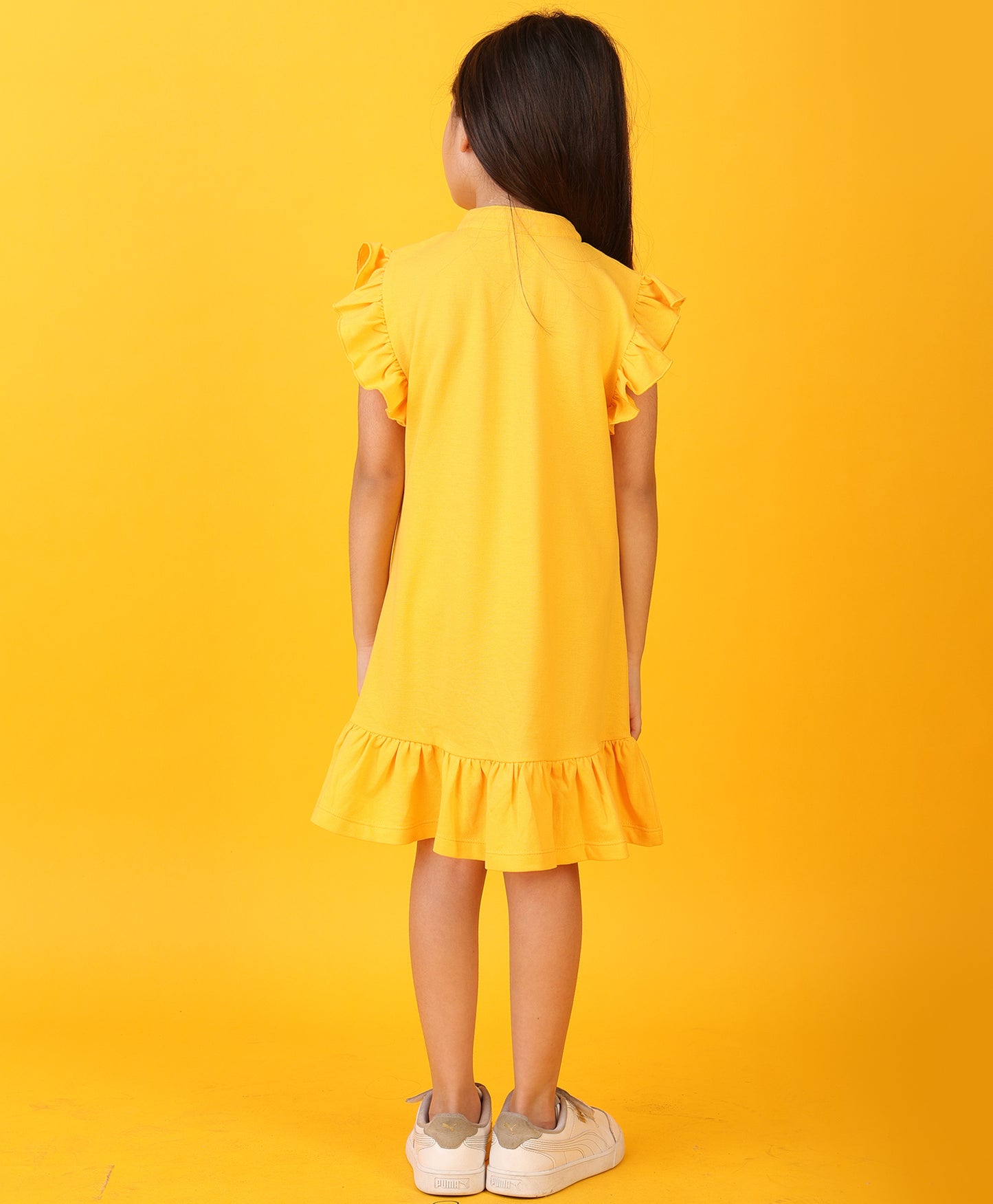 YELLOW SILVER HEART SUMMER DRESS - YELLOW