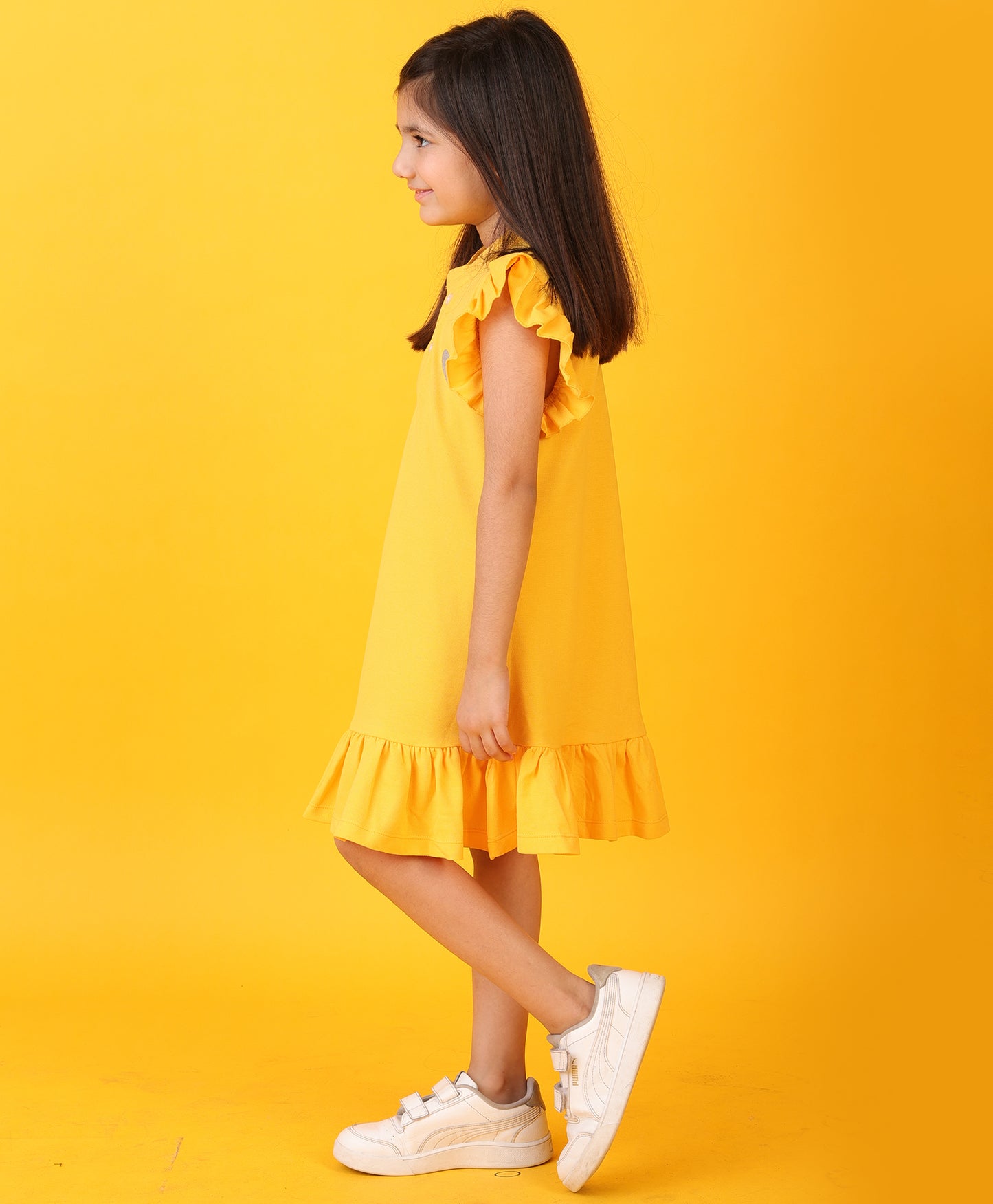 YELLOW SILVER HEART SUMMER DRESS - YELLOW