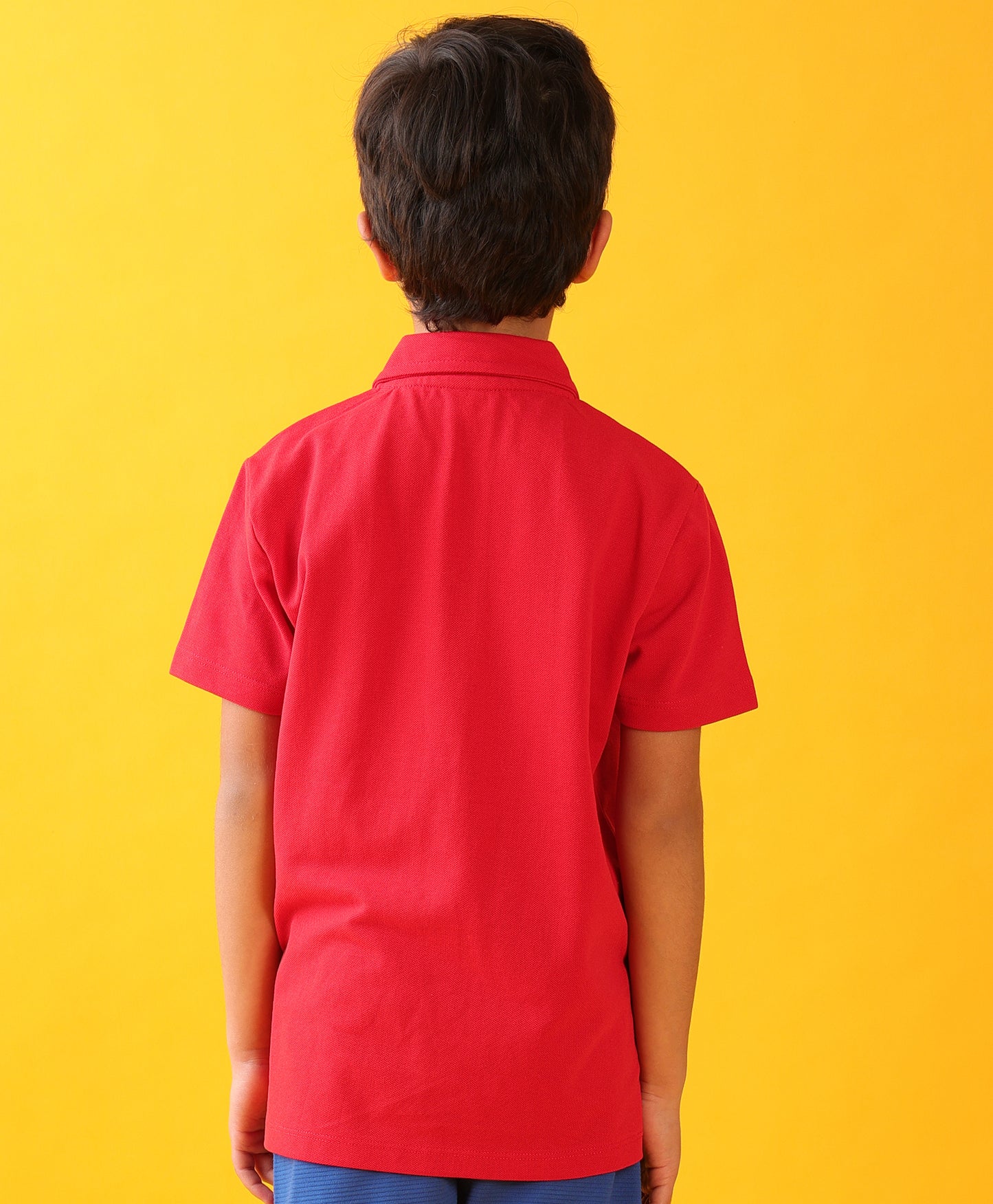 AERONAUTICS RED SUMMER POLO BOYS T-SHIRT - RED