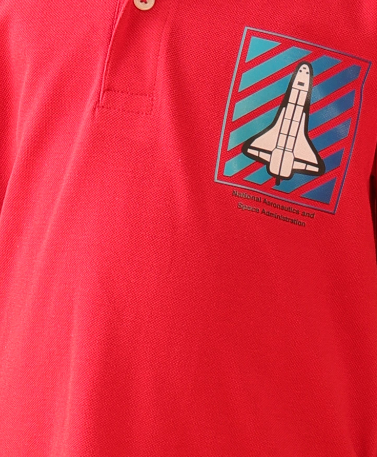 AERONAUTICS RED SUMMER POLO BOYS T-SHIRT - RED