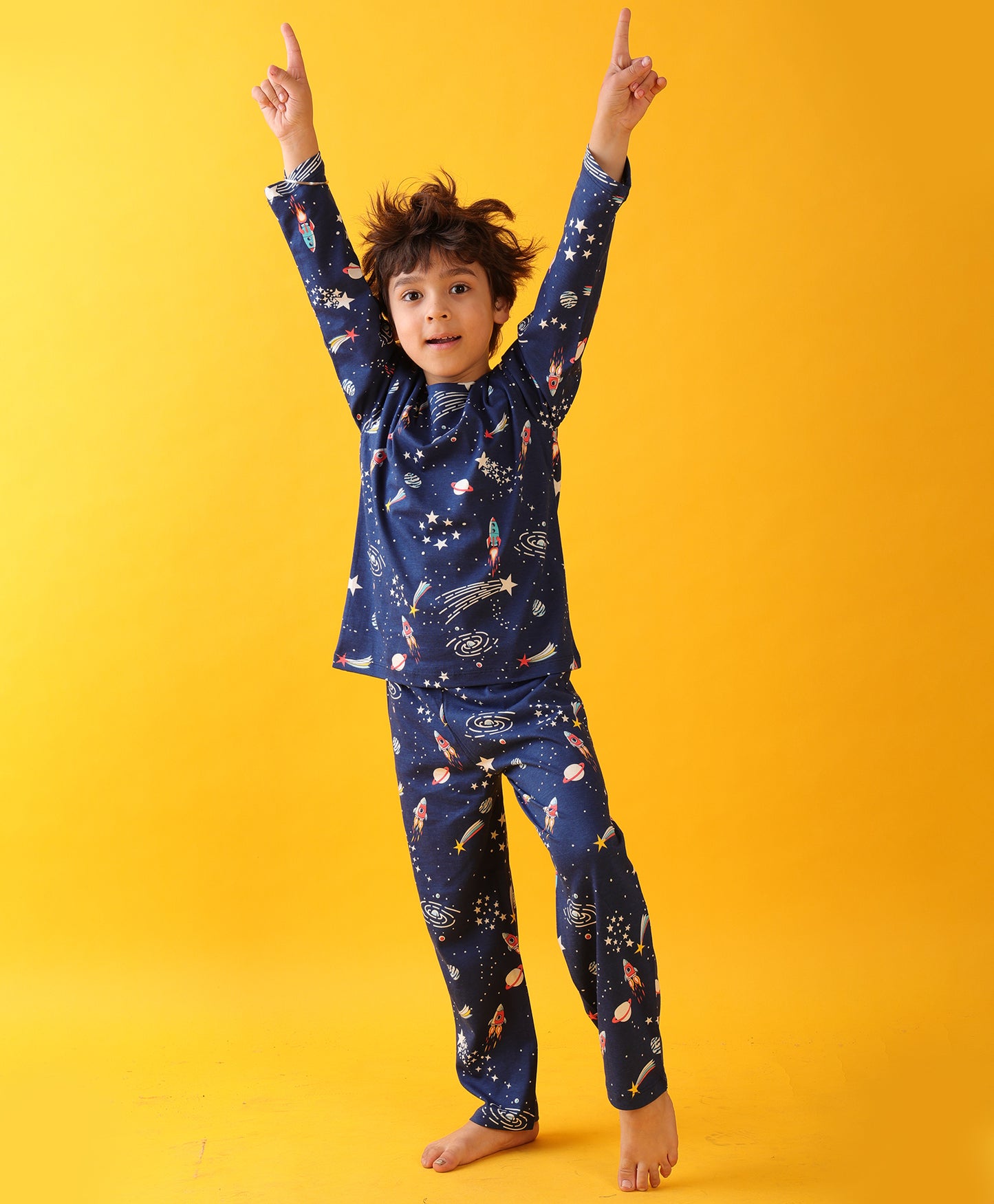 SOLAR SYSTEM DREAMS LONG SLEEVES PYJAMA SET - BLUE