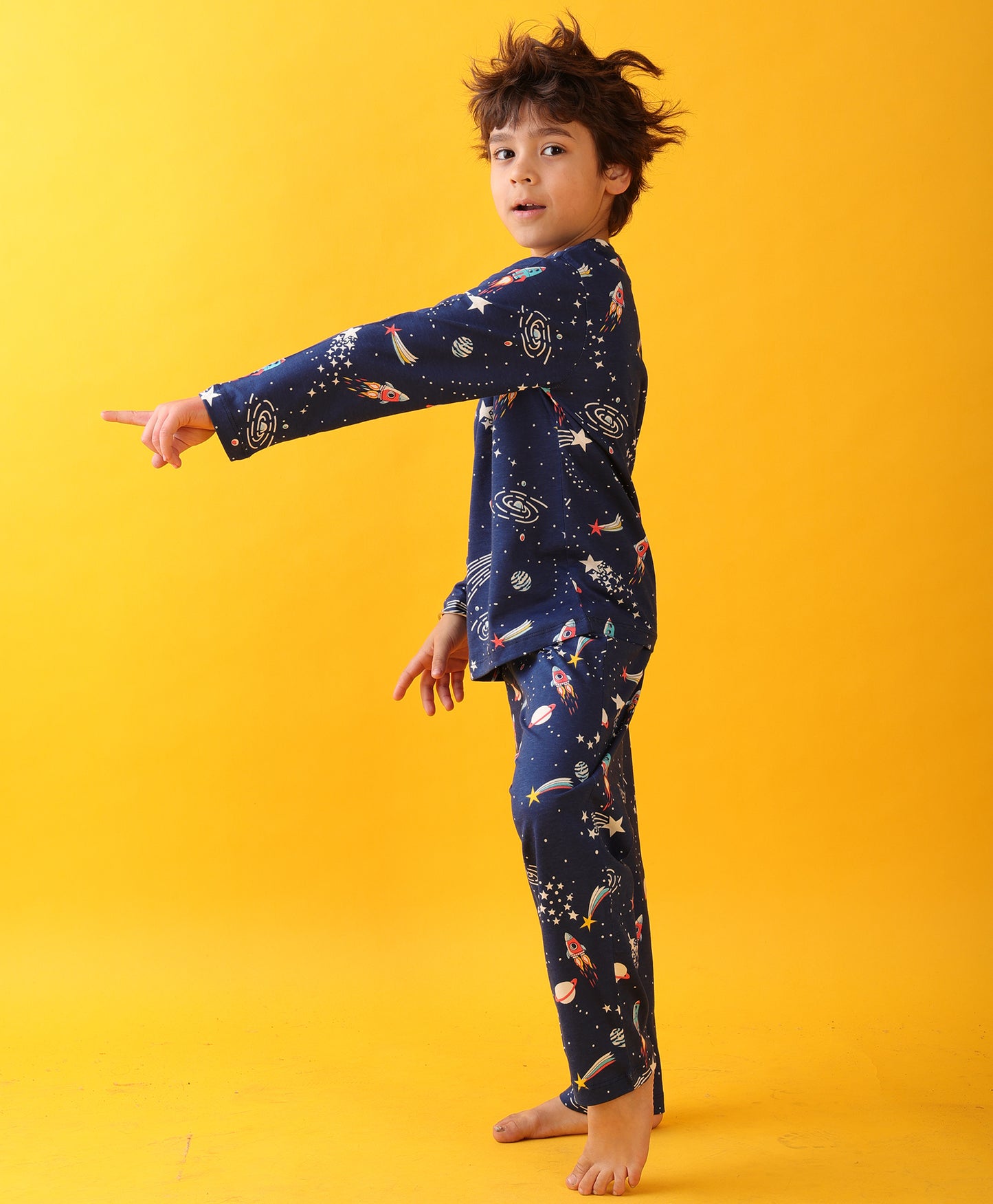 SOLAR SYSTEM DREAMS LONG SLEEVES PYJAMA SET - BLUE