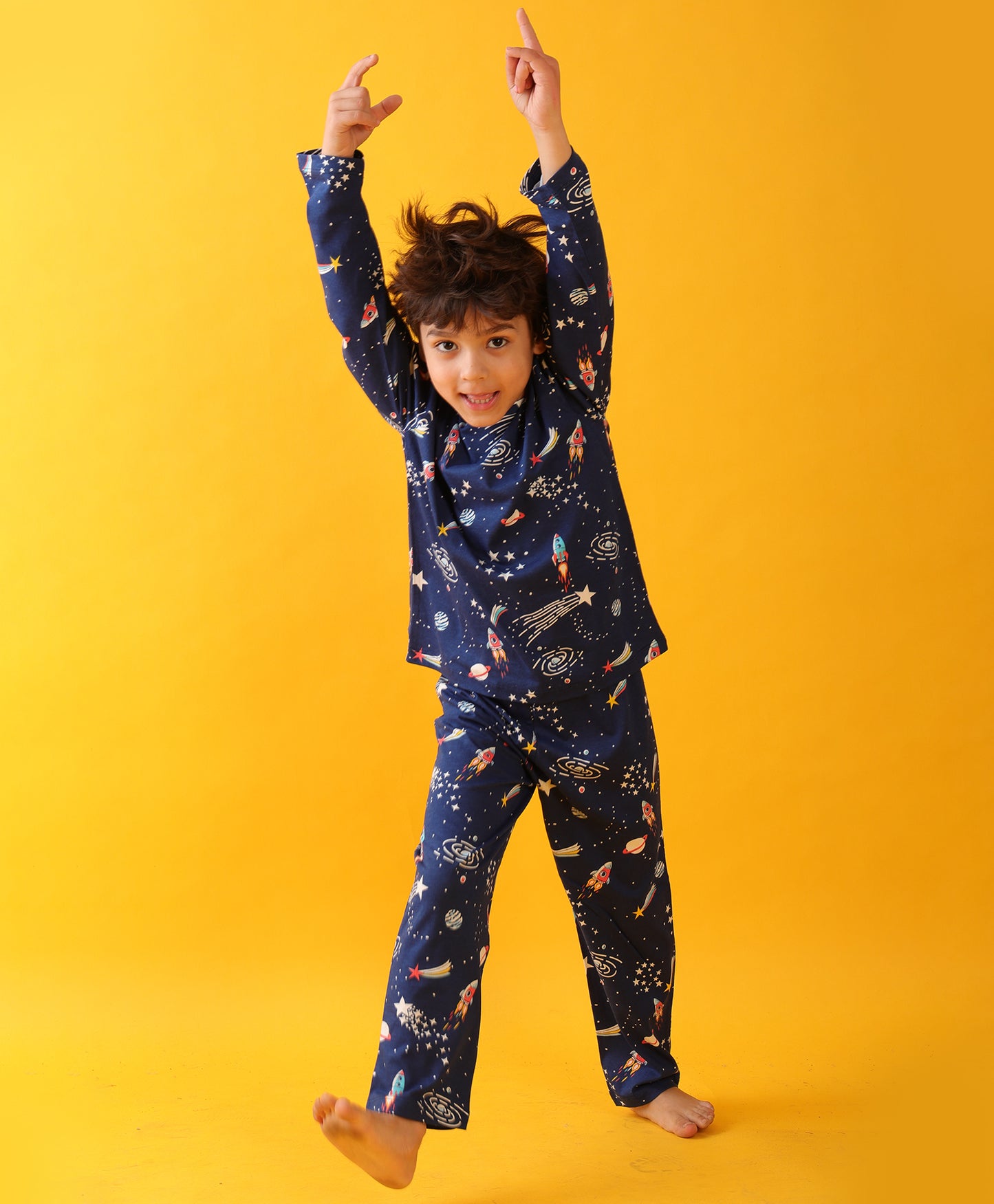 SOLAR SYSTEM DREAMS LONG SLEEVES PYJAMA SET - BLUE