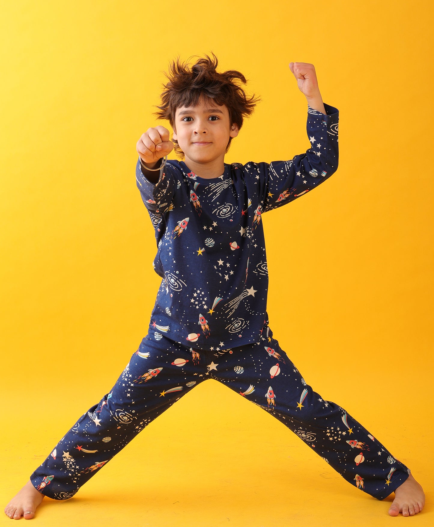 SOLAR SYSTEM DREAMS LONG SLEEVES PYJAMA SET - BLUE