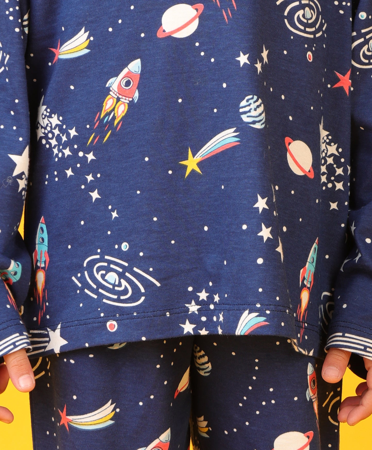 SOLAR SYSTEM FUN DREAMS GIRLS LONG SLEEVES PYJAMA SET - BLUE