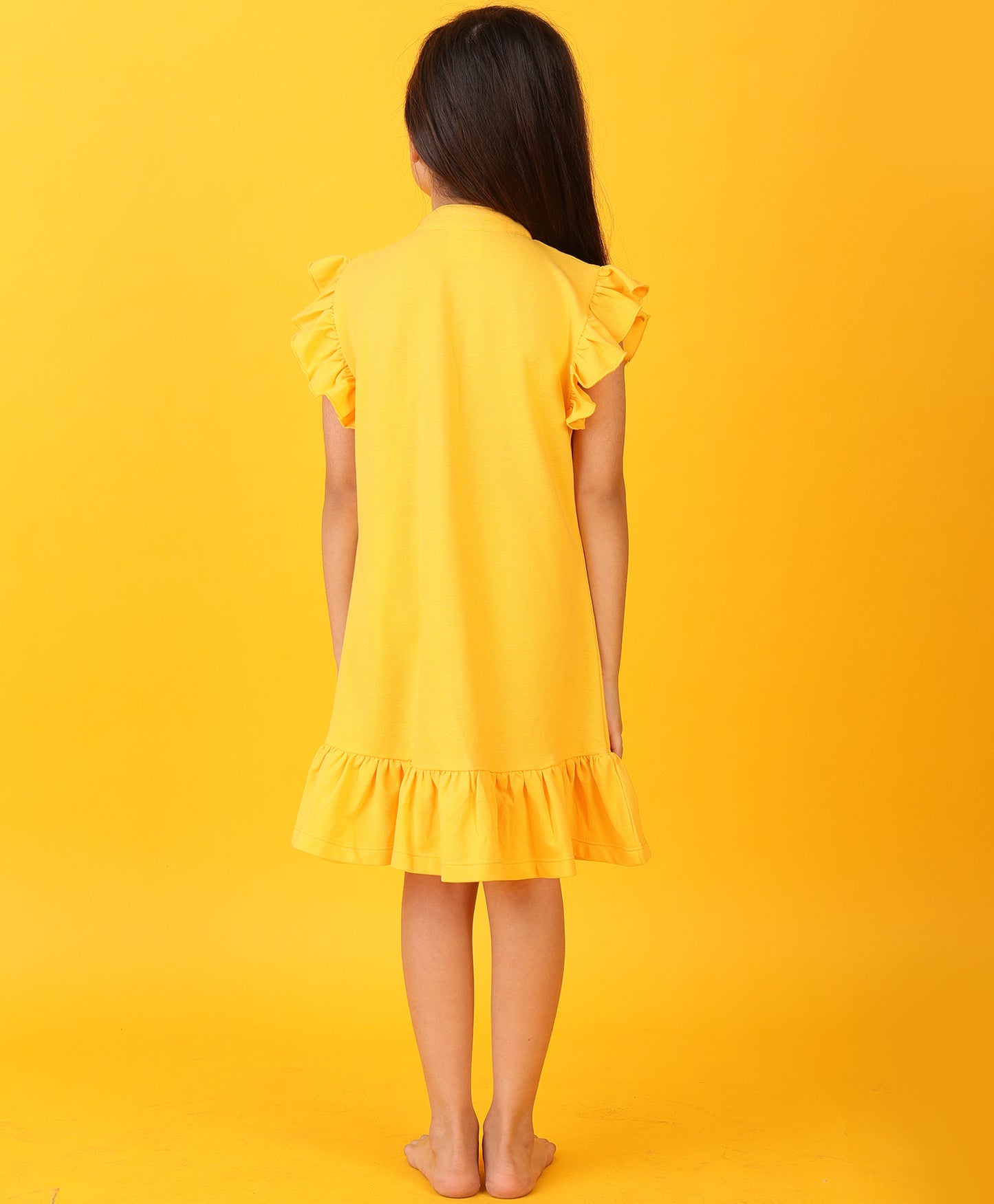 YELLOW SILVER HEART FUN SUMMER DRESS - YELLOW