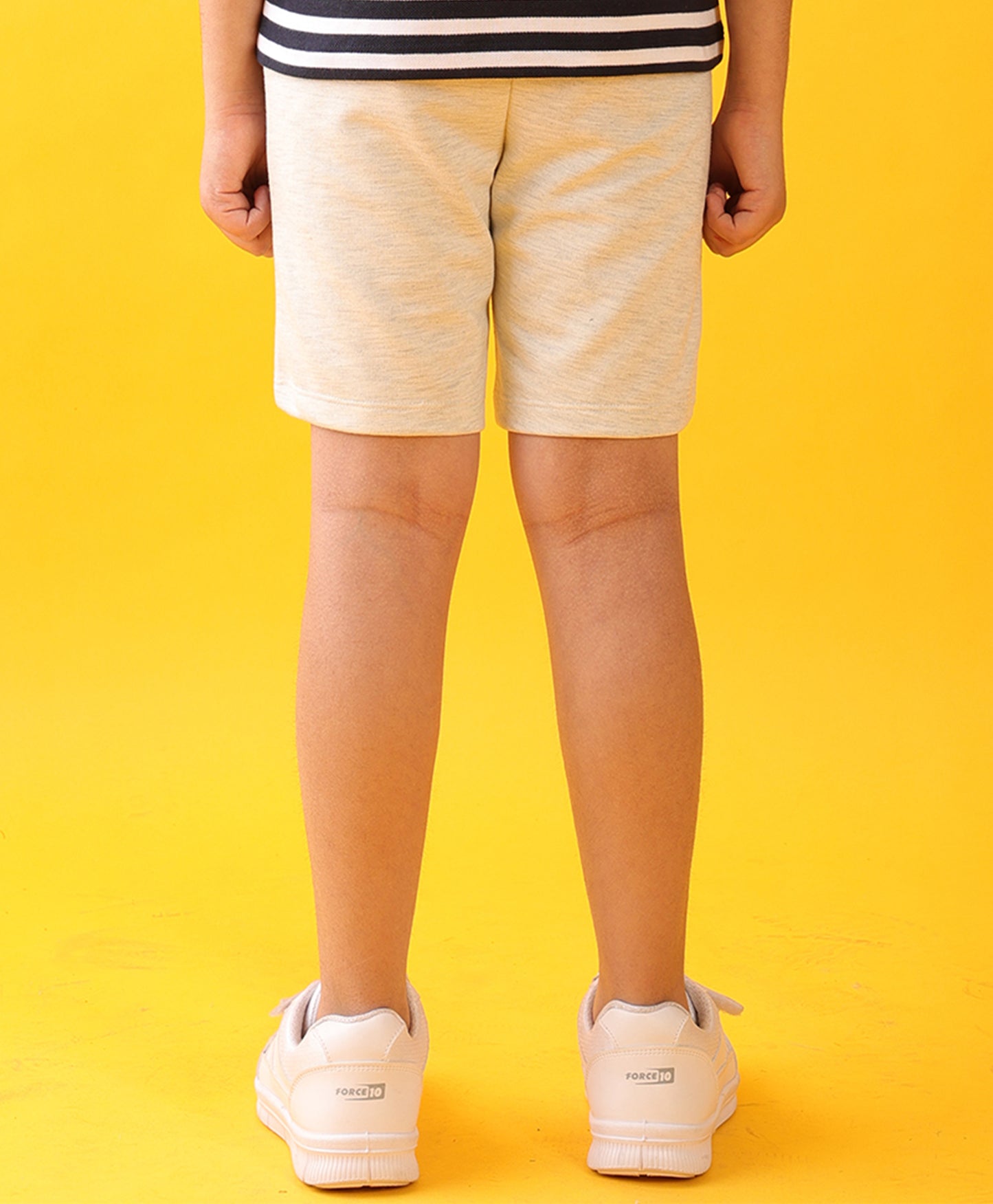 ECRU MELANGE SUMMER BOYS SHORTS - ECRU