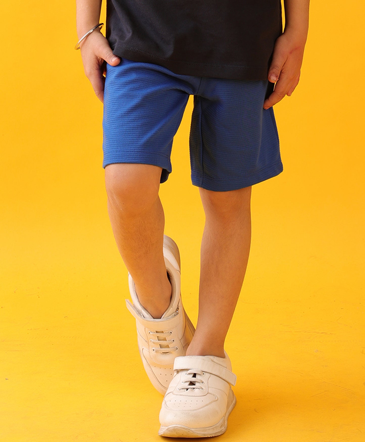 ROYAL TEXTURE STRIPE SUMMER BOYS SHORTS - BLUE