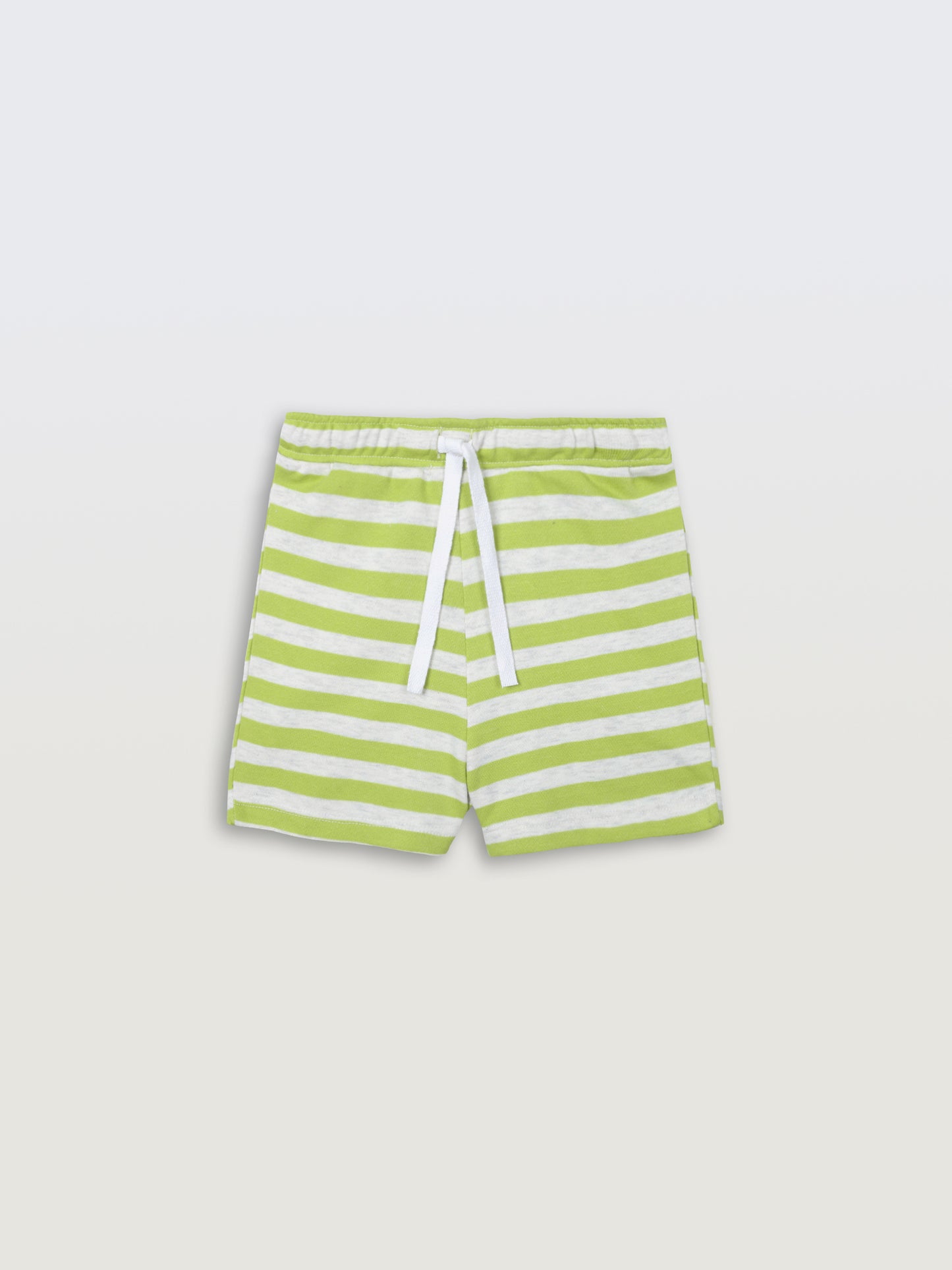 GREEN ECRU STRIPE BOYS SHORTS - GREEN/ECRU