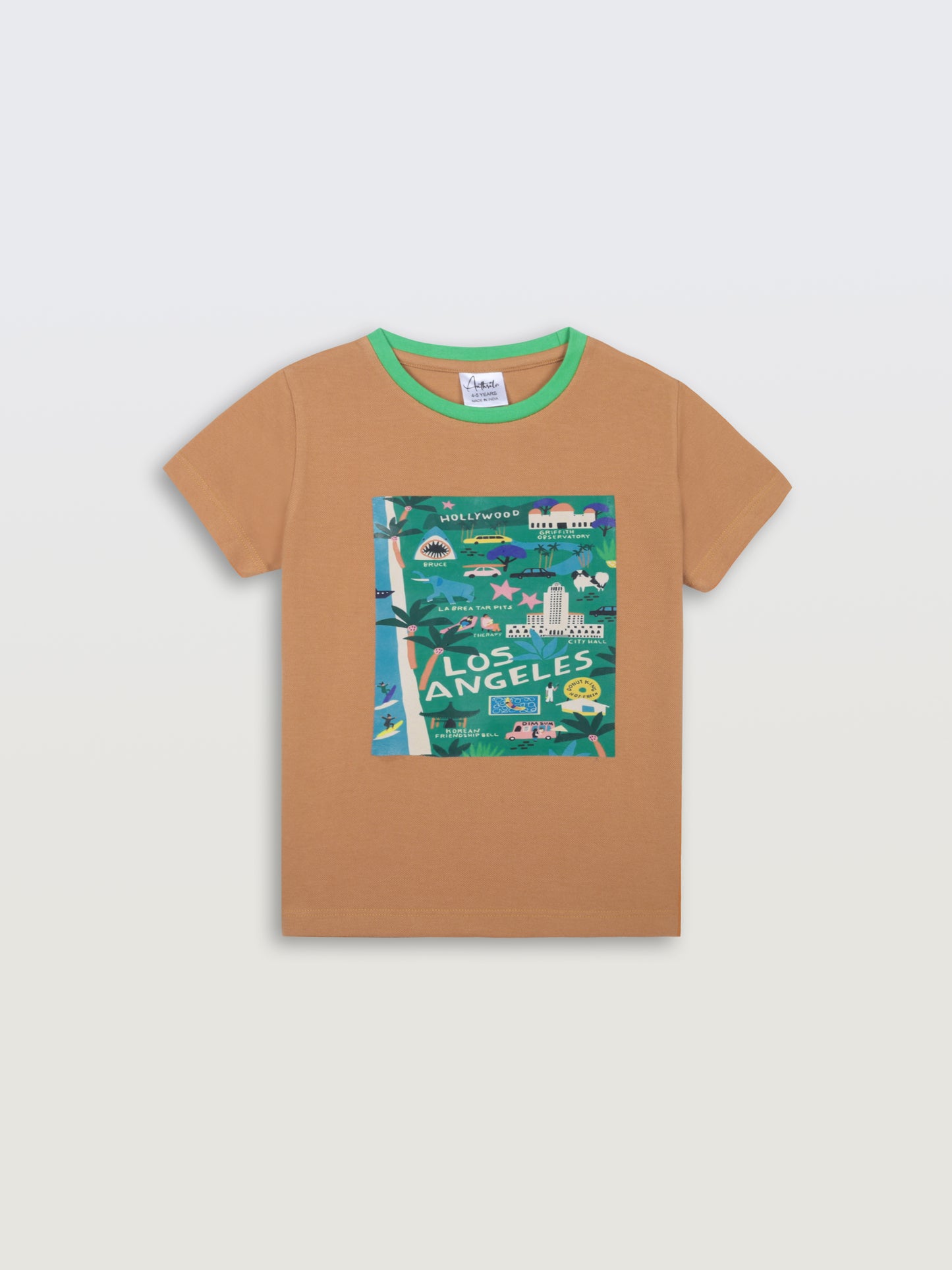 LOS ANGELS MUSTARD SHORT SLEEVE BOYS T-SHIRT - MUSTARD