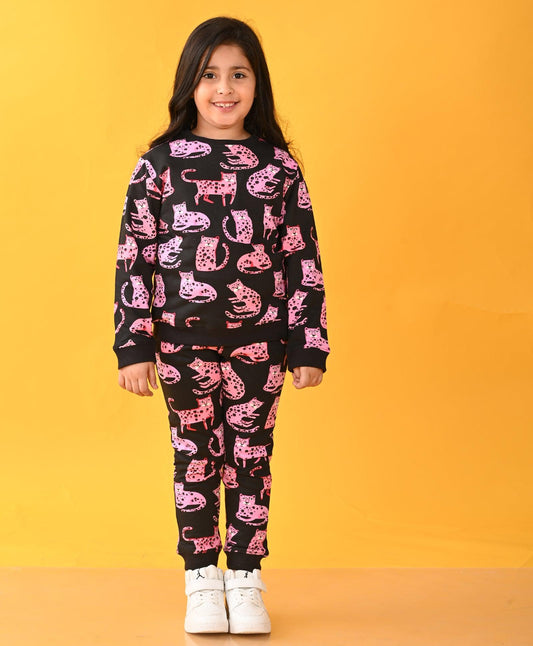 Buy Anthrilo Love Pink Girls Fleece Sweatshirt Jogger (Set of 2) online