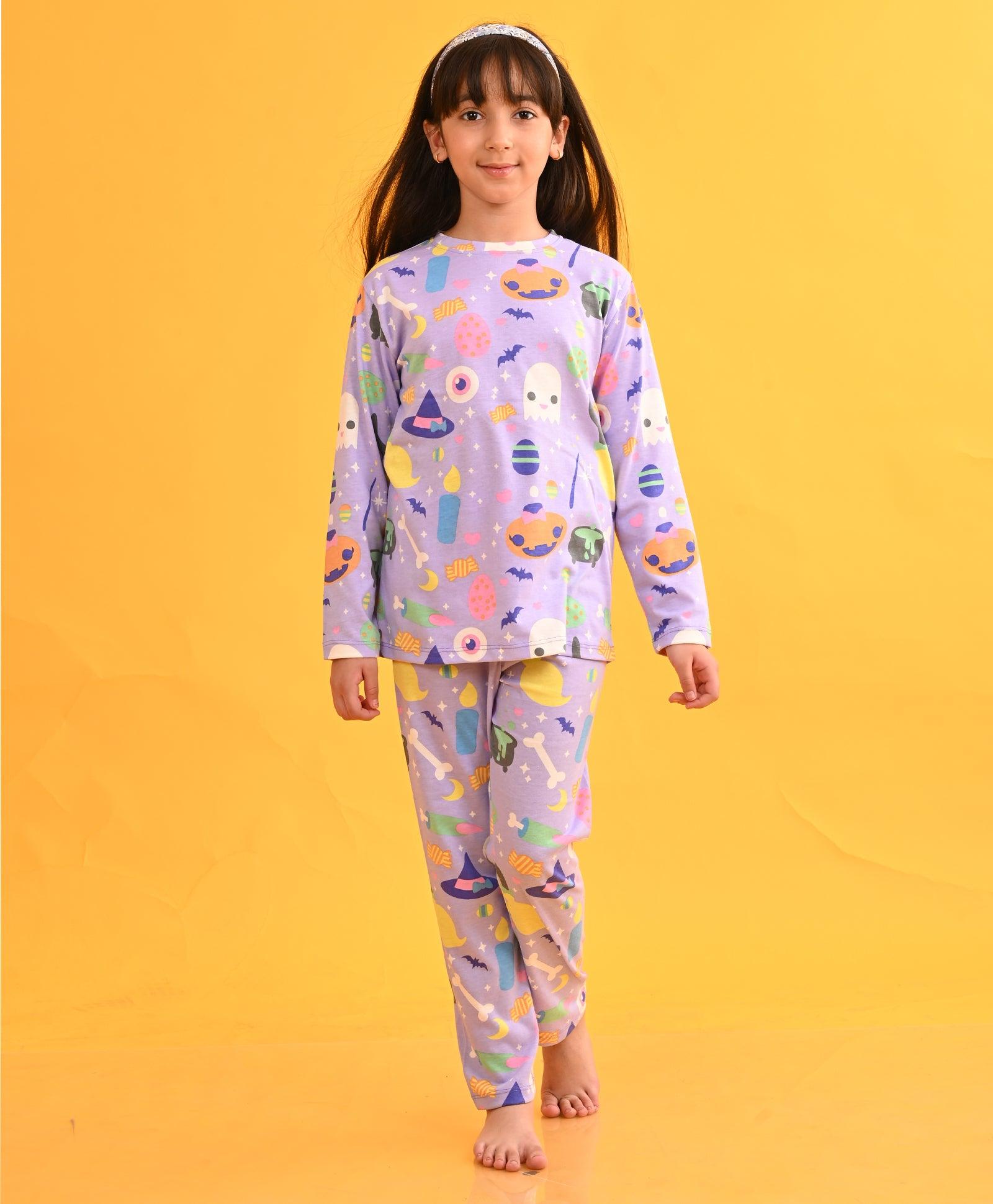 HALLOWEEN LONG SLEEVES PYJAMA SET - PURPLE - Anthrilo 