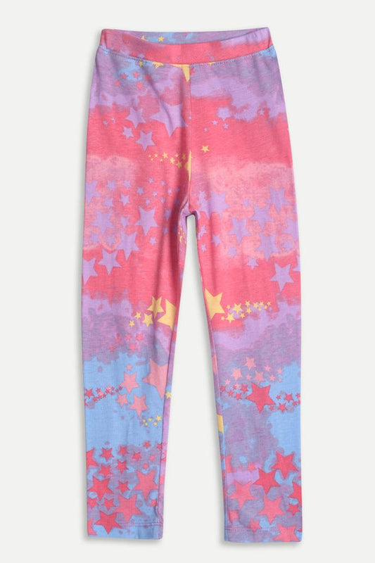 TIE DYE STAR LEGGING - PINK - Anthrilo India