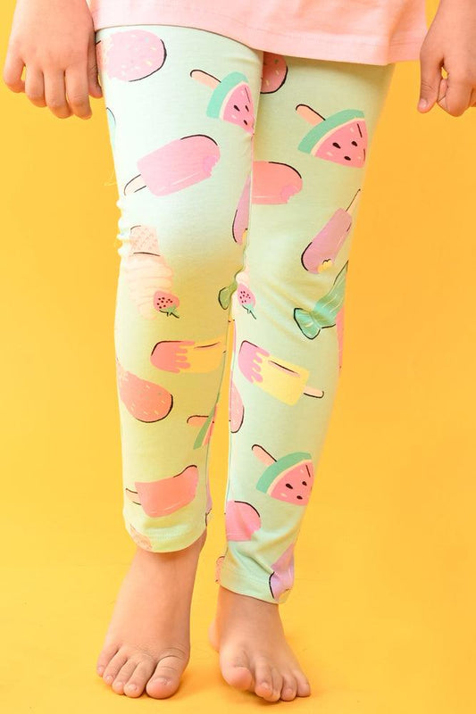 ICECREAM GIRLS LEGGINGS - AQUA - Anthrilo India