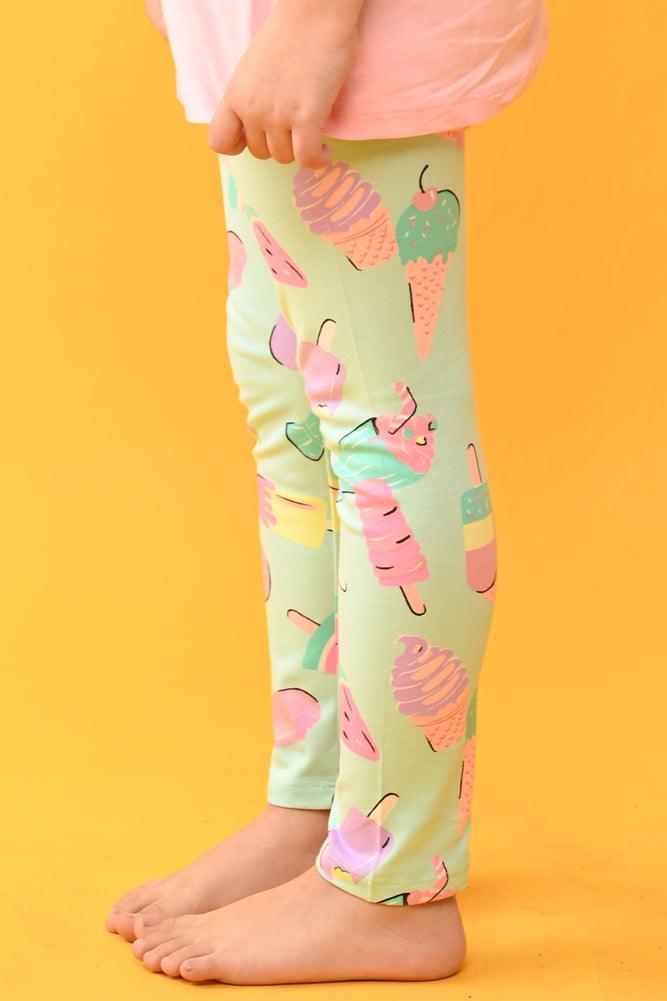 ICECREAM GIRLS LEGGINGS - AQUA - Anthrilo India