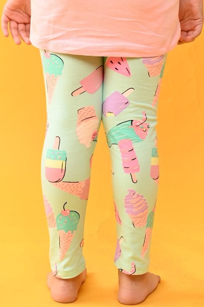 ICECREAM GIRLS LEGGINGS - AQUA - Anthrilo India