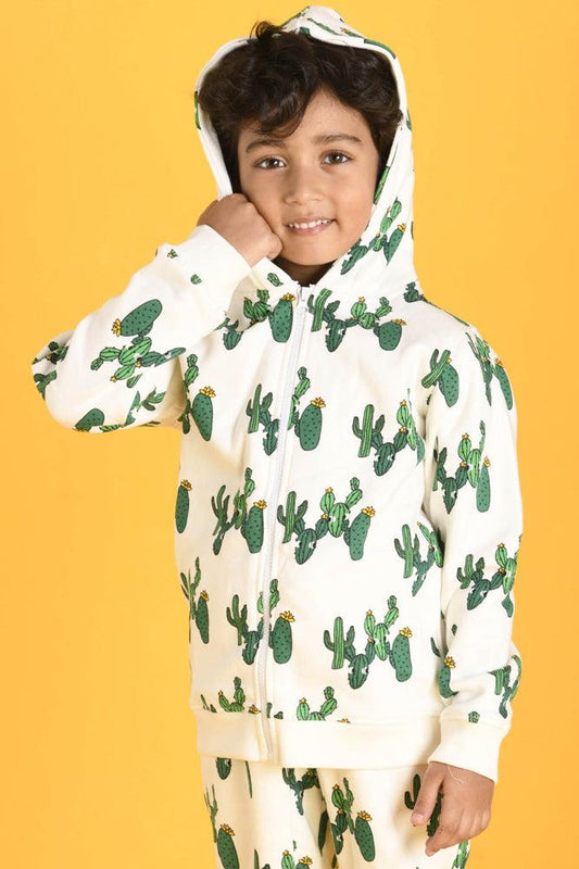 CACTUS FLEECE SWEATSHIRT - WHITE - Anthrilo Design House