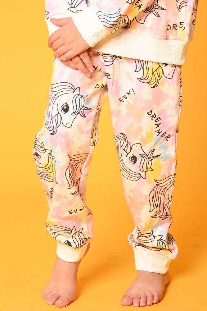 UNICORN TIE DYE FLEECE JOGGER - WHITE - Anthrilo Design House