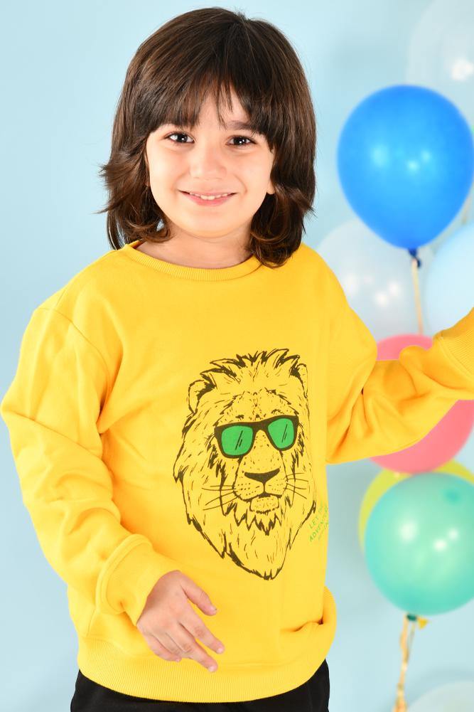 LION YELLOW SWEATSHIRT (FLEECE) - Anthrilo