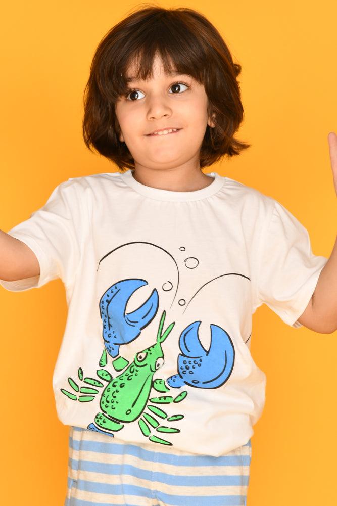 Anthrilo Kids Wear Cotton DINOSAUR print t-shirt for boys | SHORT SLEEVES SUMMER T-SHIRT FOR BOYS - ANTHRILO 4-5 YEARS / 1N / YELLOW