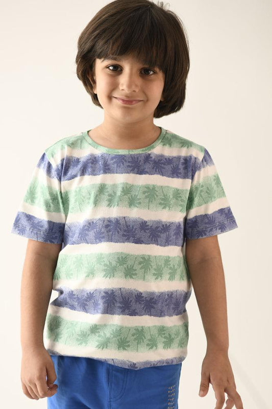 PALM TREE ALL OVER PRINT BOYS T-SHIRT - WHITE - Anthrilo Design House