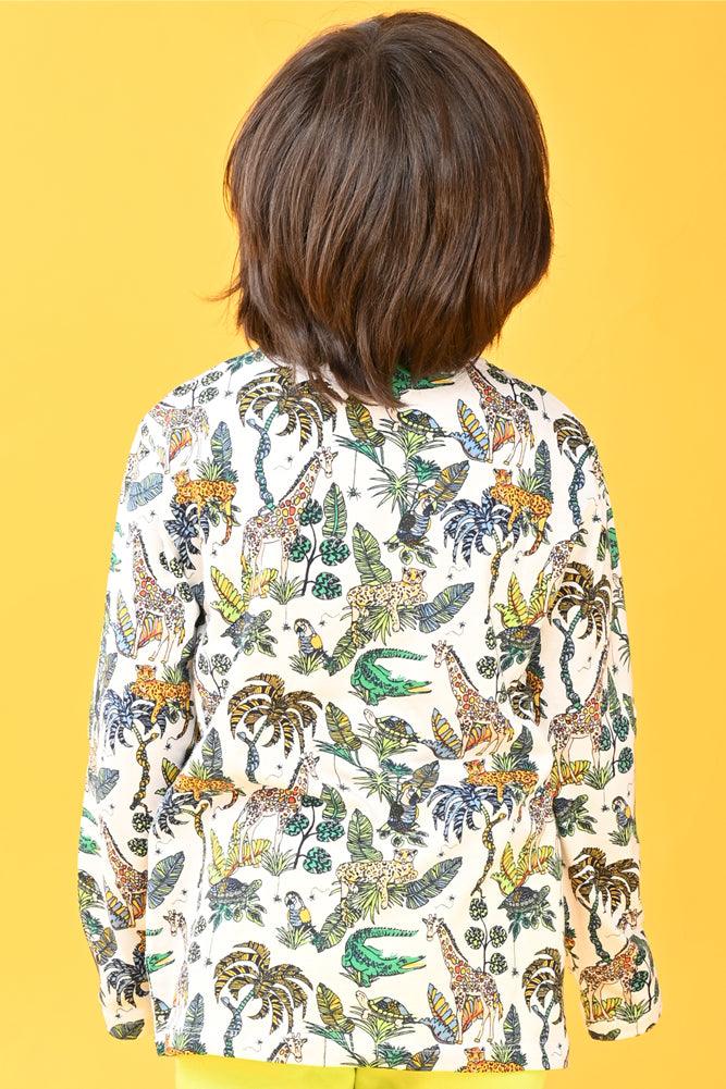 JUNGLE LONG SLEEVES T-SHIRT - OFF WHITE - Anthrilo Design House