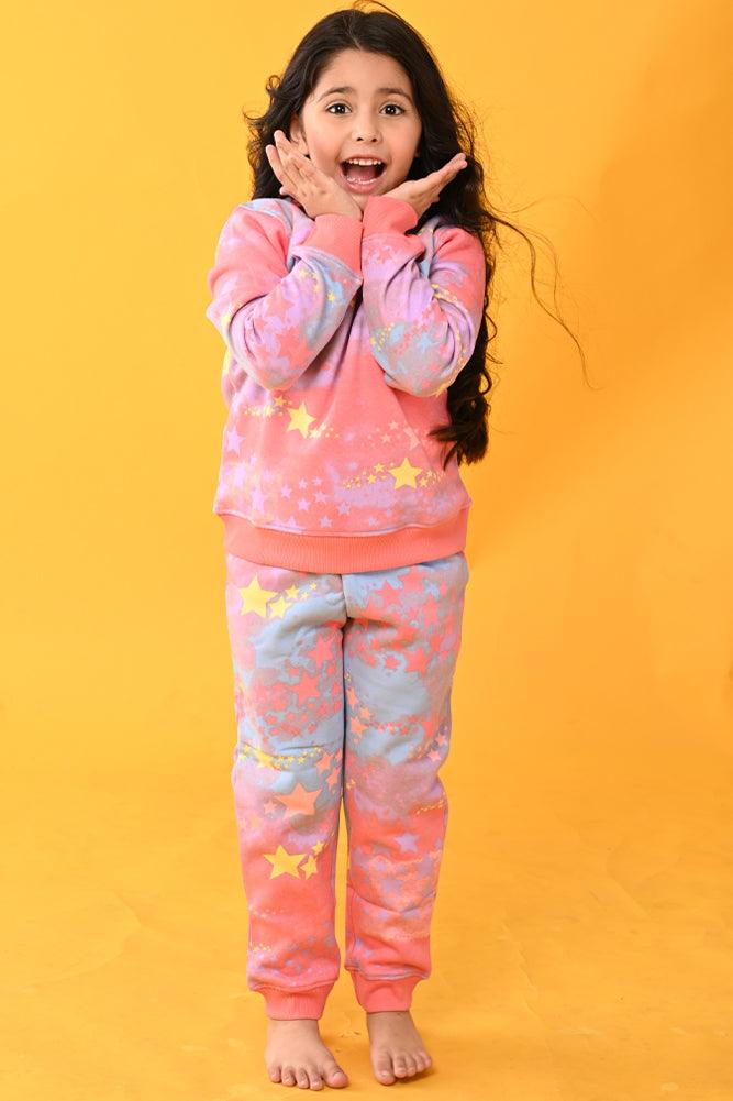 TIE DYE STAR FLEECE JOGGER - PINK - Anthrilo Design House